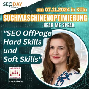 Linkaufbau-Expertin Anna Pianka von der ABAKUS Internet Marketing GmbH auf dem SEO DAY 2024