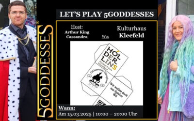 „Wir wollen doch nur spielen Vol. 6“ im Kulturhaus Kleefeld am 15.03.2025 mit Cardgame 5 Goddesses und Künstlerin Anna Pianka