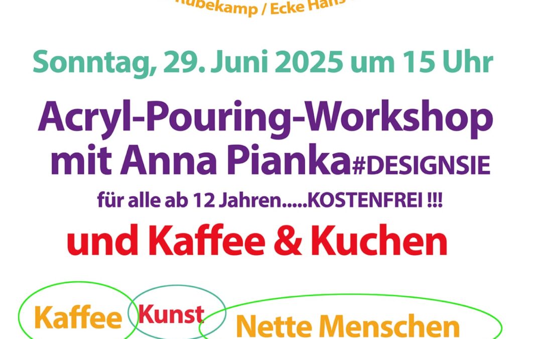 Kaffee & Kunst im Teegarten: Acryl-Pouring-Workshop mit Designsie in Hannover am 29.06.2025