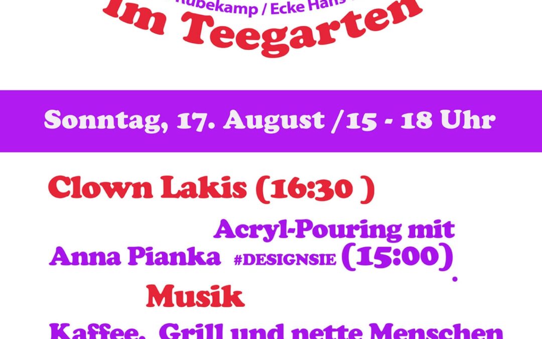Acrylic Pouring mit Designsie, Clownshow und Grillduft: Einladung zum Sommerfest am 17. August 2025